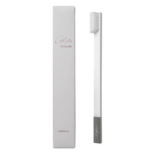 APRIORI White Silver Medium Toothbrush