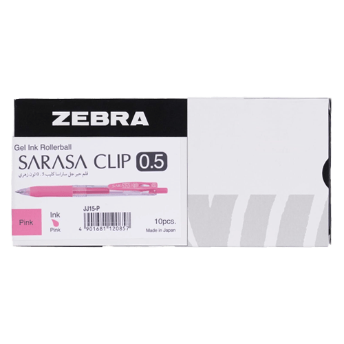 Zebra Sarasa Clip Pen 0.5 Mm, Pink Pack Of 10