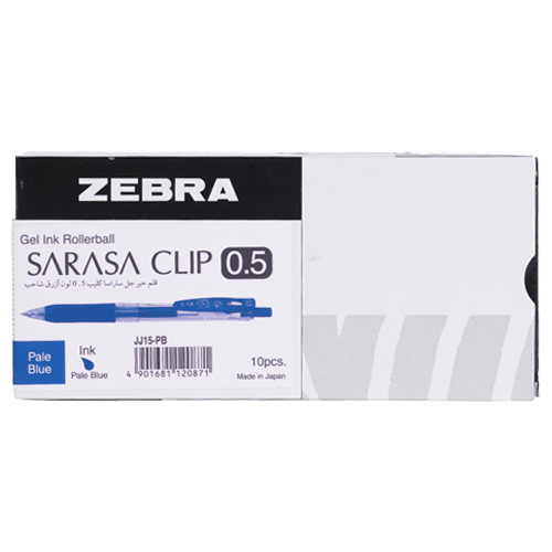 Zebra Sarasa Clip Pen 0.5 Mm, Pale Blue Pack Of 10