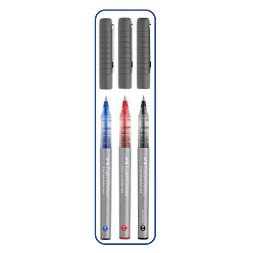 Faber Castell Free Ink Roller 0.7Mm Blister Of 3(1Bl+1Bk+1Rd)