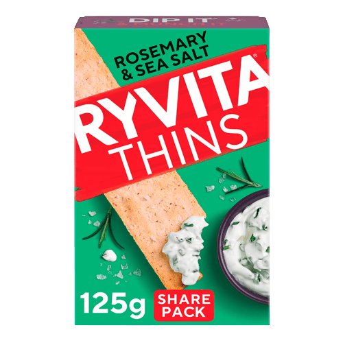 Ryvita Crackers Thins Rosemary & Sea Salt 125 g