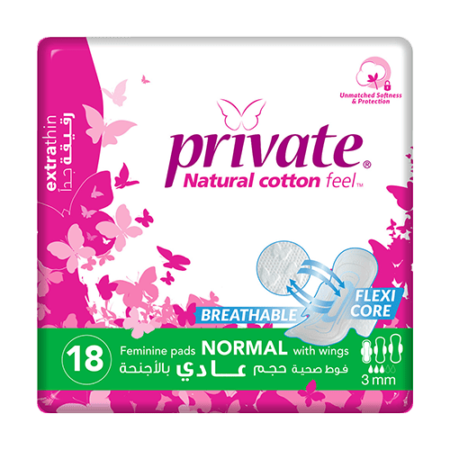 Private Sanitary Pads Extra Thin Normal 18 pads