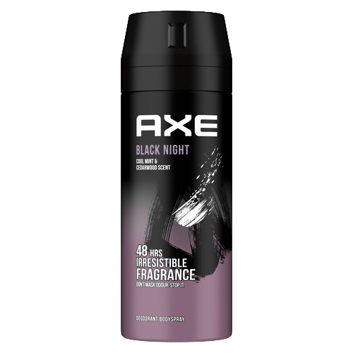 Axe Men Deodorant Body Spray for long lasting odour protection Black Night 150ml
