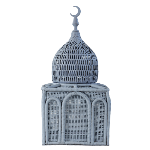 Rattan Dome Minaret Blue-Large 25*25*H41cm