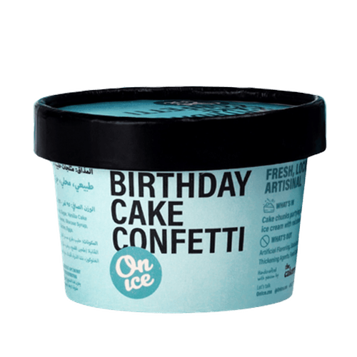 On Ice Birthday Cake Confetti Ice Cream Tub 125 ML