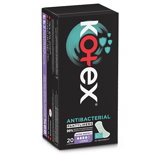 Kotex Antibacterial Long Panty Liners 20 Liners