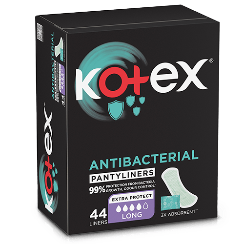 Kotex Antibacterial Long Panty Liners 44 Liners