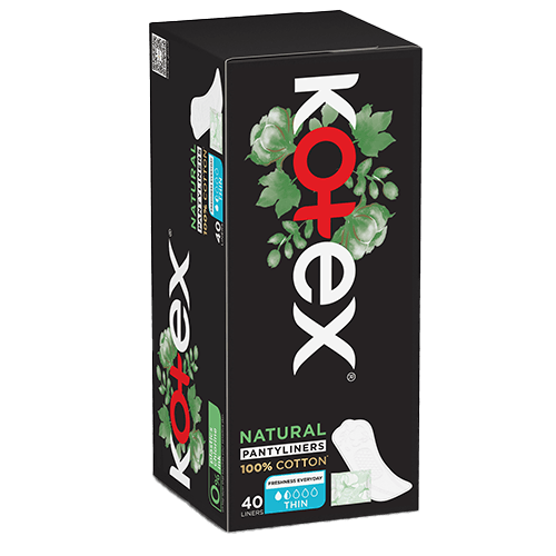 Kotex Natural Cotton Thin Panty Liners Pack of 40 Thin Liners