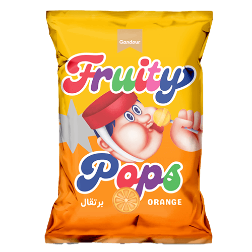 Gandour Fruity Pops Lolipop Zesty Orange 15 pcs 129 g