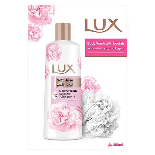 Lux Shower Gel Soft Rose With Puff 250 ml