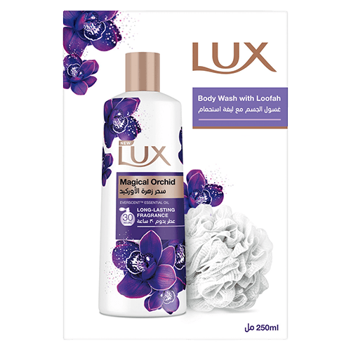 Lux Shower Gel Magical Orchid With puff 250 ml