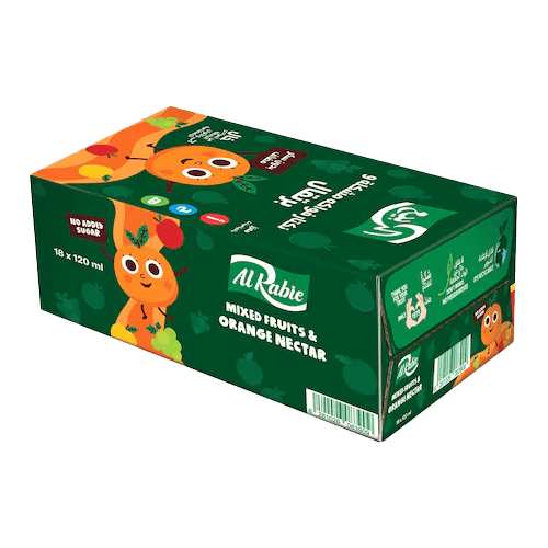 Al Rabie Mini Al Rabie Mixed Fruit & Orange Juice 18 pcs 120 ml