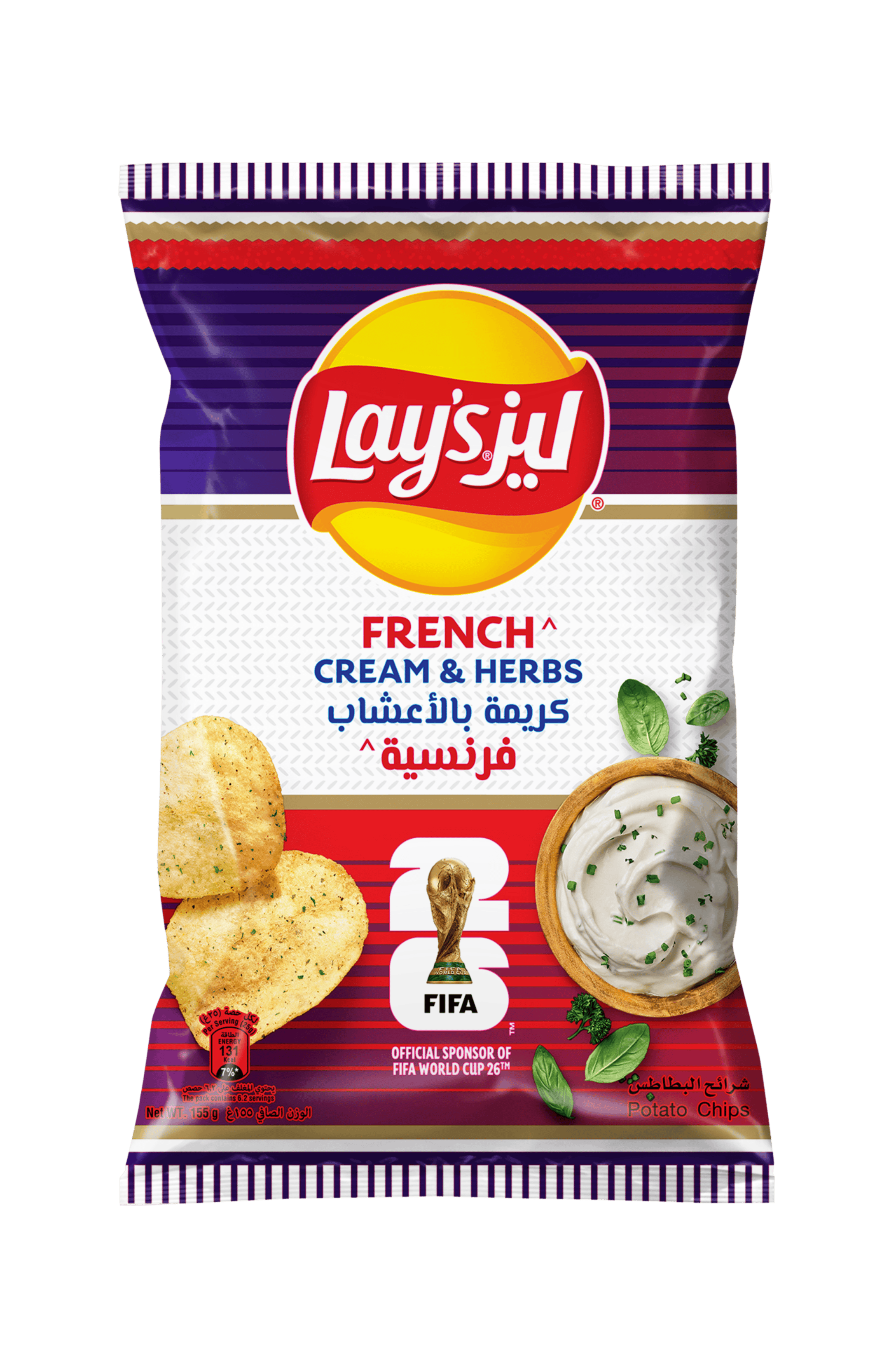 Lay’s French Cream & Herbs Potato Chips 155g