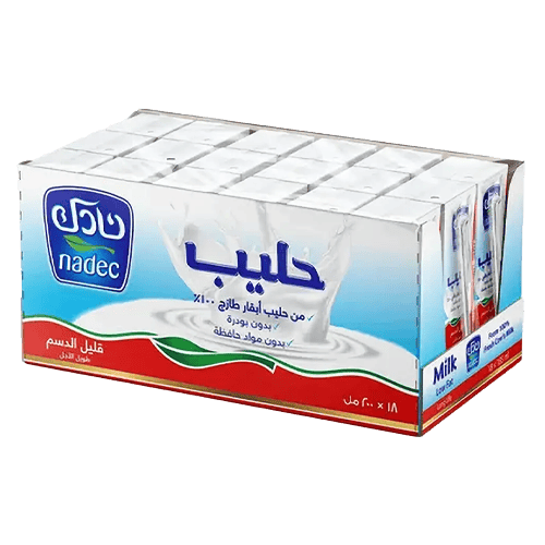 Nadec Low Fat Milk 18 pcs 200 ml