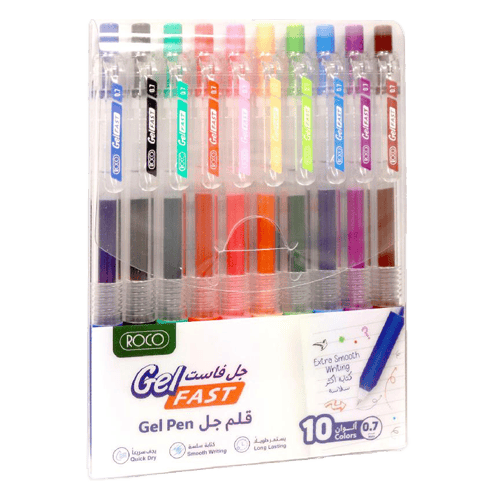 Roco Basic Gel Ink Pen, Assorted Colors, 0.7 Mm, Ballpoint;Nib Tip, 10 Pens