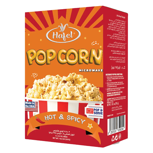 Hafel Popcorn MW Hot & Spicy 10.5 oz.