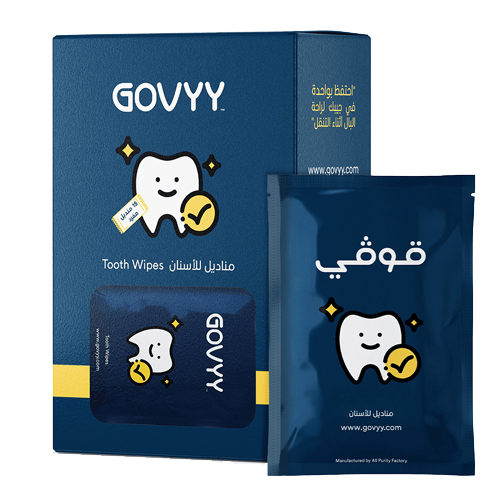 Govyy 15 individually wrapped wipes. Designed for dental care, Safe and effective