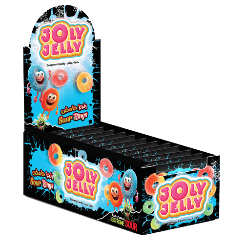 Jolly Jelly Gummy Sour Rings Sachet 24 pcs 10 g