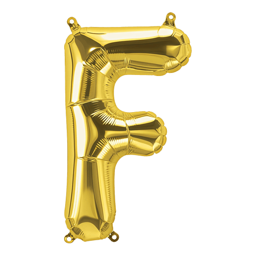 34 Inch Gold Letter "F" Foil Balloon
