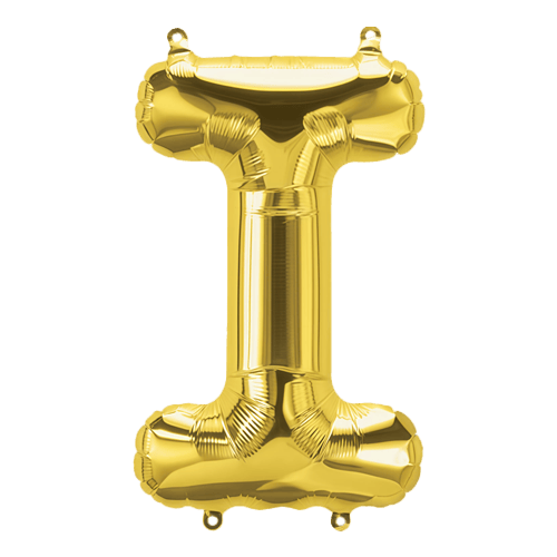 34 Inch Gold Letter "I" Foil Balloon