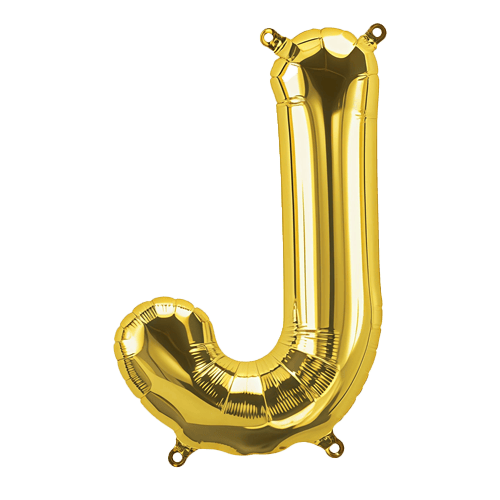 34 Inch Gold Letter "J" Foil Balloon