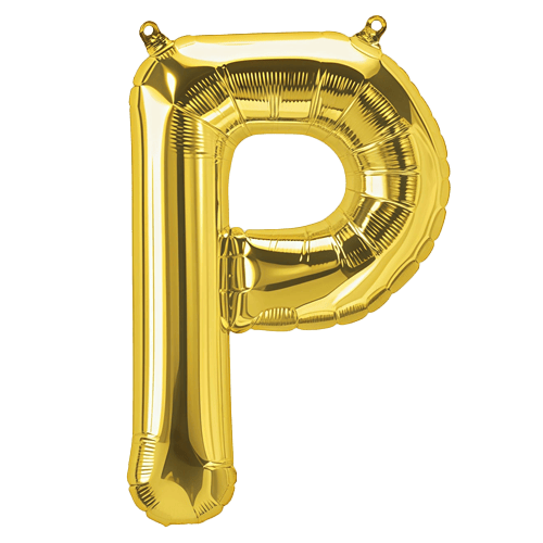 34 Inch Gold Letter "P" Foil Balloon