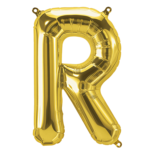 34 Inch Gold Letter "R" Foil Balloon