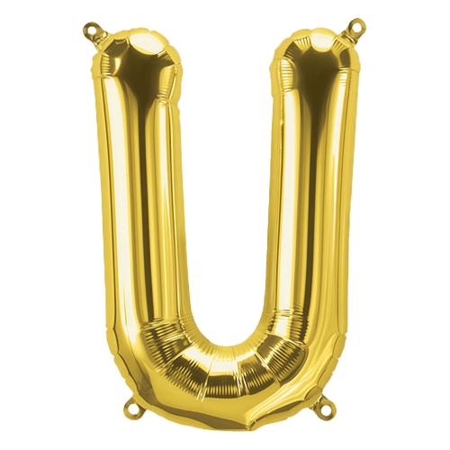 34 Inch Gold Letter "U" Foil Balloon
