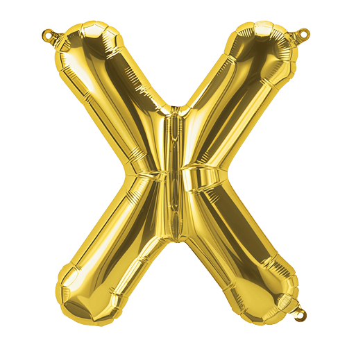 34 Inch Gold Letter "X" Foil Balloon