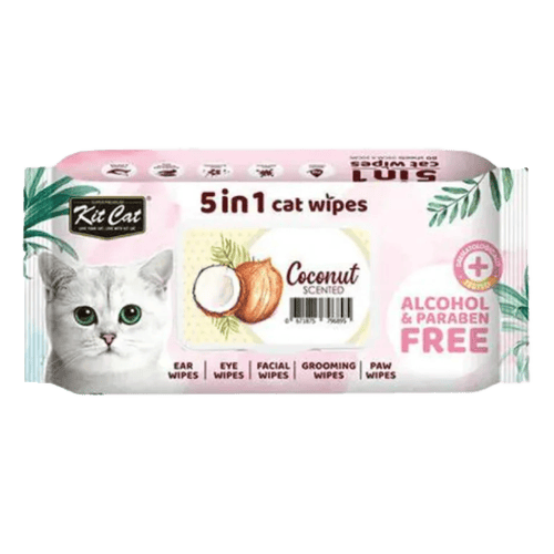 Kit Cat Wet Wipes 5 in 1 Coconut Scented 80 pcs