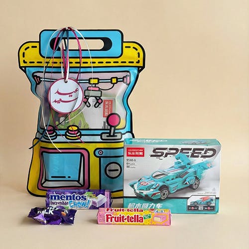 Eid Blue Machine Bag With Assorted toys and candies Large