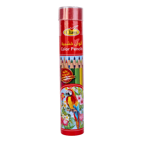 Class Colored Pencils Metallic Cylinder, 12 Colors