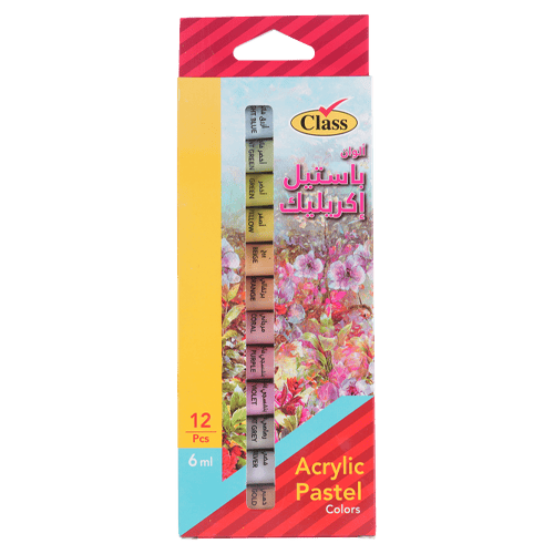 Class Pastel Acrylic Paint 12 Colors, 6Ml