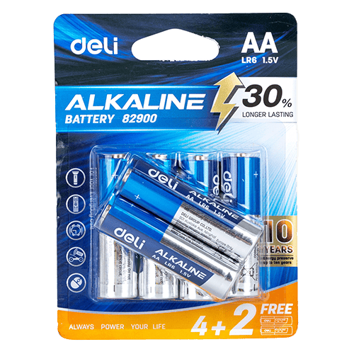 Deli Alkaline Battery  Aa 4+2 Pcs