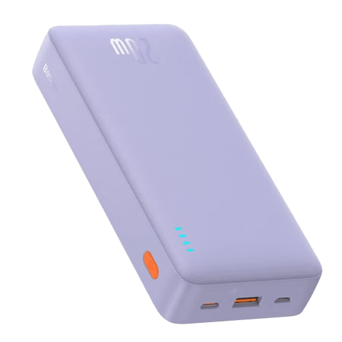Baseus Airpow Fast Power Bank 20000Mah 20W Nebula Purple, Usb To Type-C White