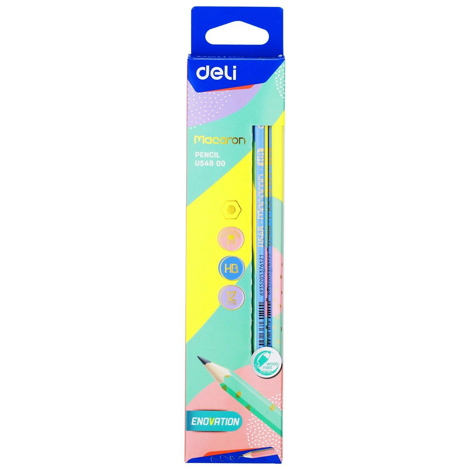 Deli Pack Of 12 Macaron-Colored Pencils
