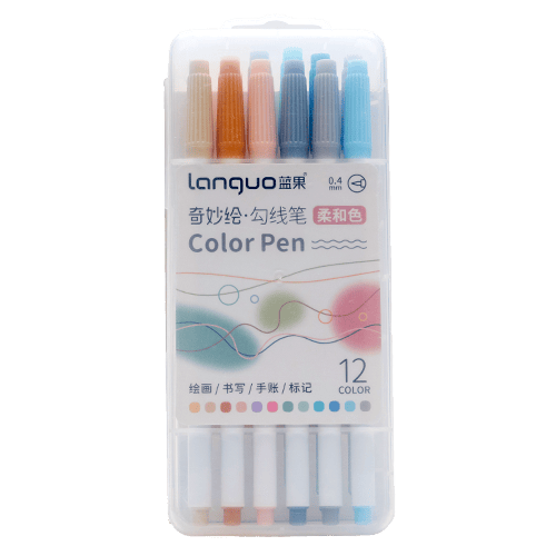 Langou Tick Pen 0.4Mm 12 Color Set