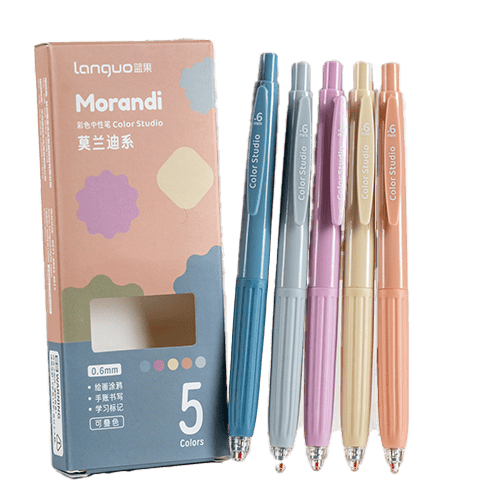 Langou Multi-Color Gel Pen 5 Color 0.6Mm 5 Pcs Per Pack