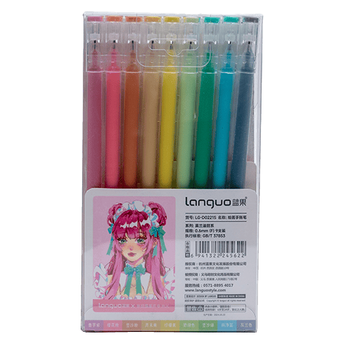 Langou 9 Colour Painting Gel Pen 0.6Mm 9  Color Per Pack