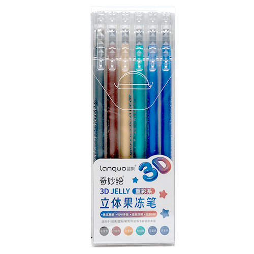 Langou 3D Jelly Pen 1.0Mm 6 Color Per Pack