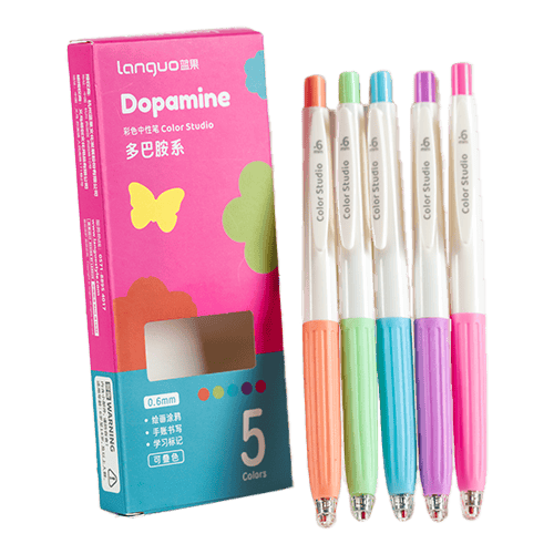 Langou Gel Pen 0.6Mm 5Pcs