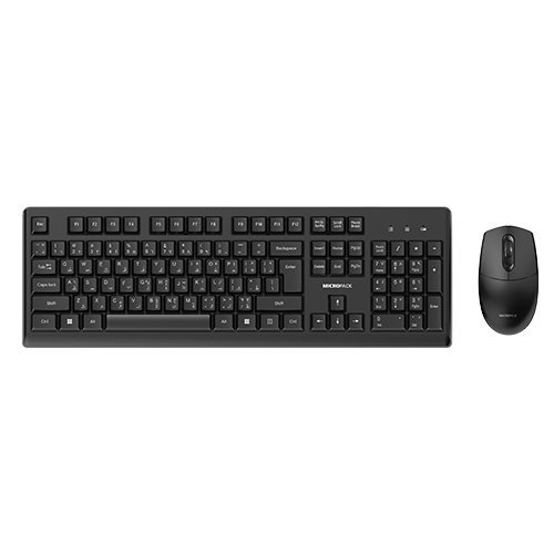 Micropack Classic 2.4G Wireless Mouse and Keyboard, Black