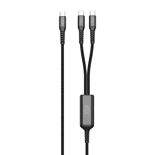 JODA DUO III 100W USB-C to 2 USB-Cs Cable 1.2m Black