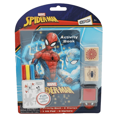 Marvel Spiderman Activity Book With Wooden Stamps