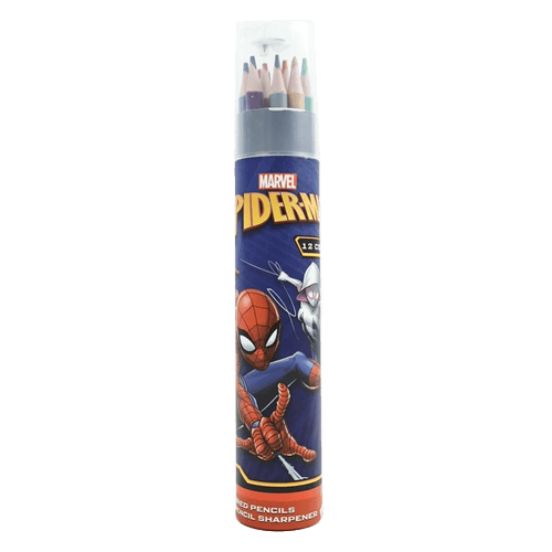 Marvel Spider Man 12 Colored Pencils With Sharpener