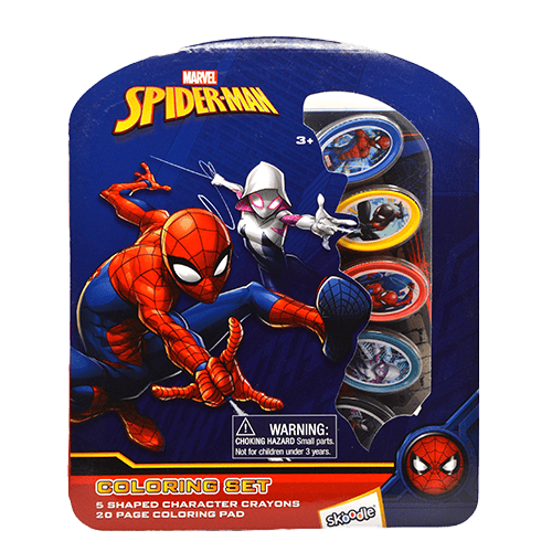 Marvel Spider-Man Coloring Set With Shaped Crayon
