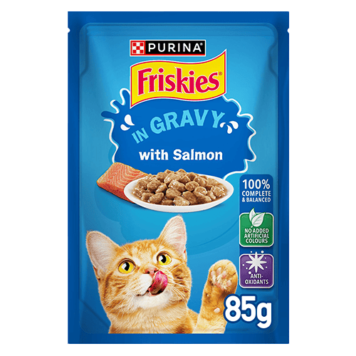 Friskies Salmon Chunks In gravy Wet Cat Food Pouch 85 gr
