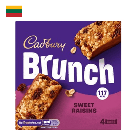 Cadbury Brunch Bar Raisin 4 pcs 112 g