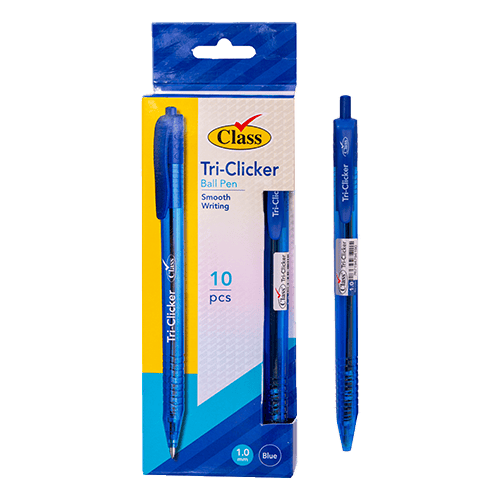 Class Tri Clicker Ball Pen Blue 0.7Mm Pack Of 10