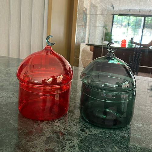 Mima Date Bowl-2 Pieces (Red With Green & Emerald)